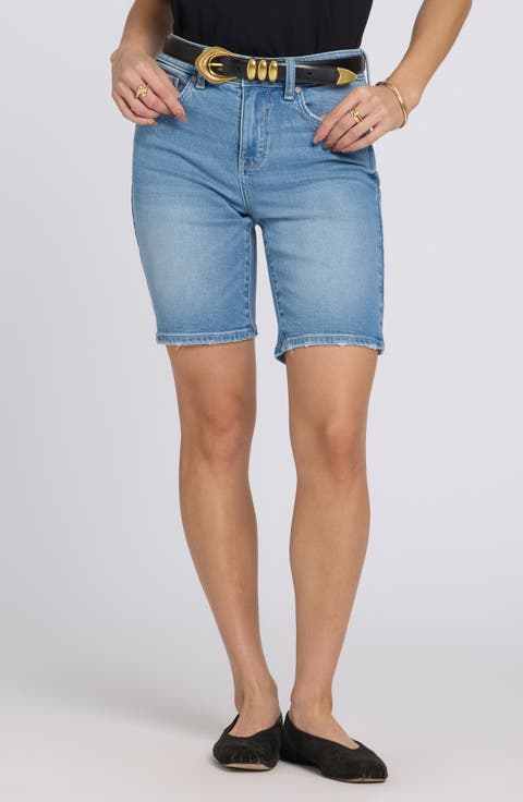 Ella Side Slit Denim Shorts (Regular & Petite)