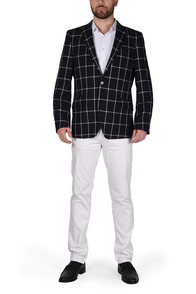 Windowpane Sport Coat, Alternate, color, NAVY