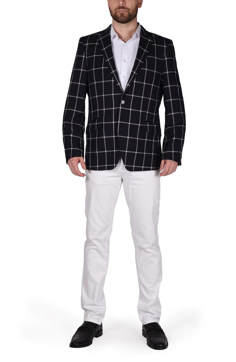 SAVILE ROW CO Windowpane Sport Coat, Alternate, color, Navy