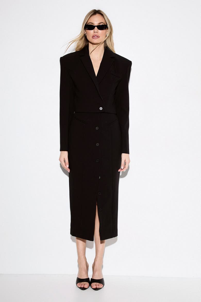 Premium Pleat Back Blazer, Alternate, color, Black