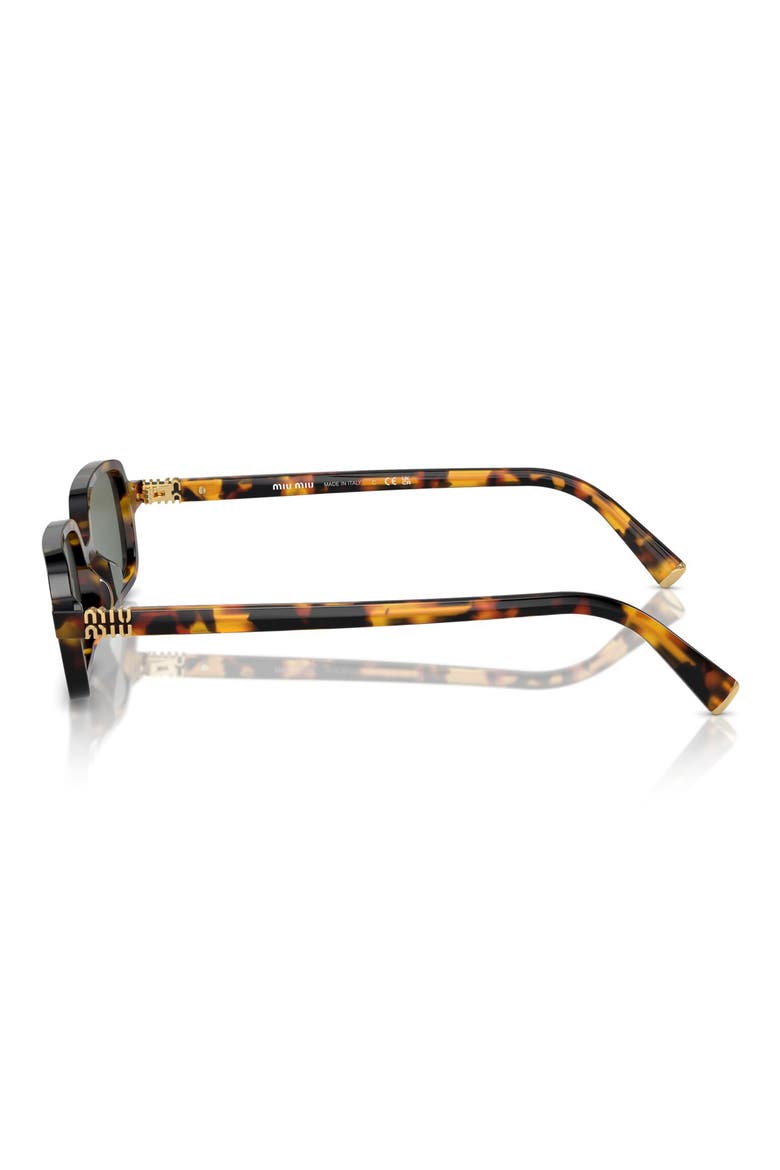 51mm Rectangular Sunglasses, Alternate, color, HONEY HAVANA / GREEN / SILVER