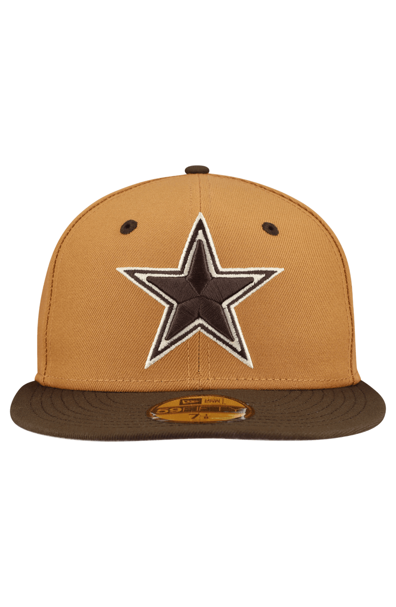 New Era Men's New Era  Light Brown/Dark Brown Dallas Cowboys Two-Tone Walnut 59FIFTY Fitted Hat, Alternate, color, Light Brown