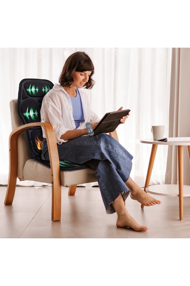 Chair Cushion With Heat and Vibration, Alternate, color, Black