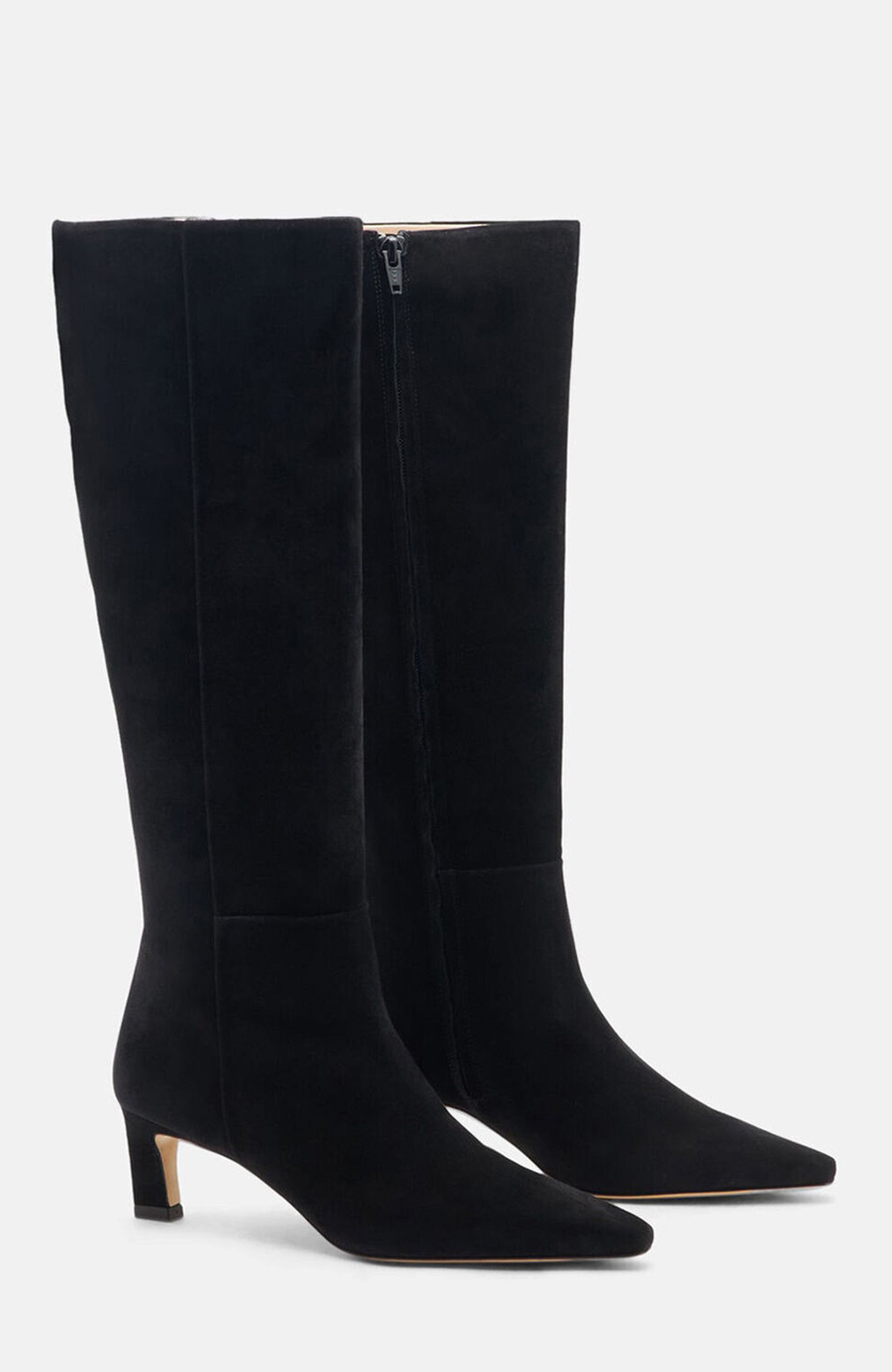 Kira Boots, Main, color, Black - Suede
