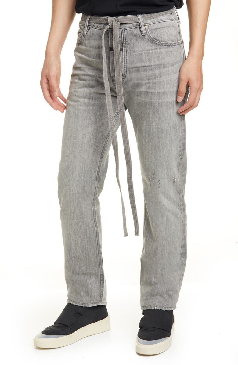Fear of God Tie Waist Relaxed Fit Jeans, Main, color, 