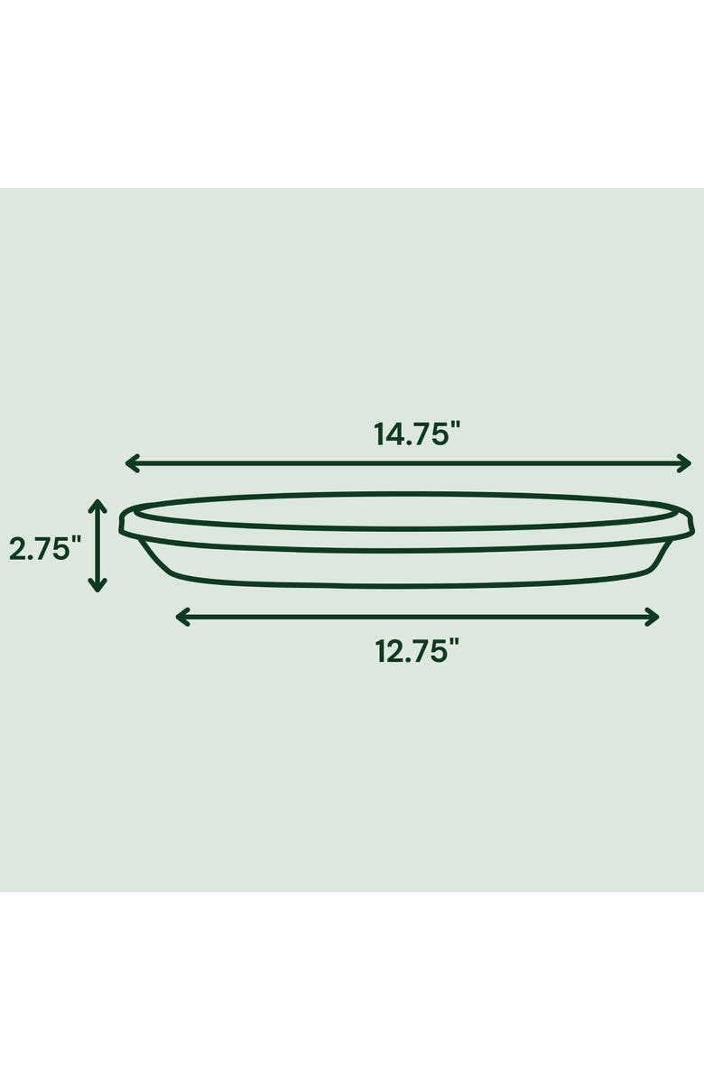 Bloem Terra 14.75 Inch Resin Saucer, Alternate, color, Brown