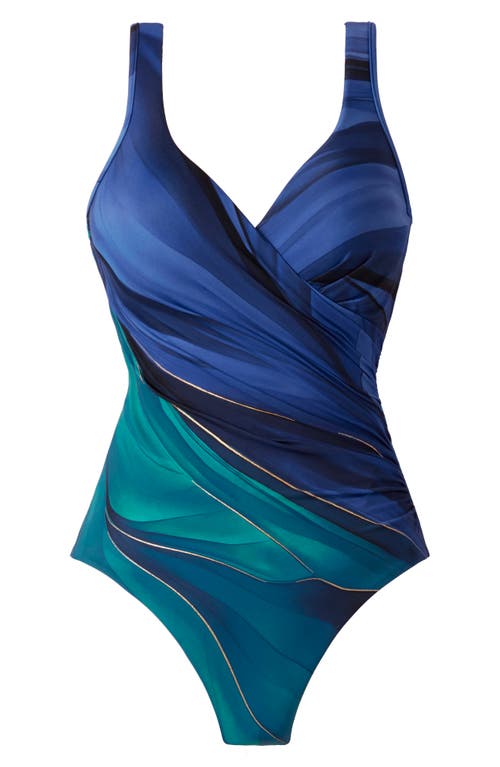 Miraclesuit Maldiva It's A Wrap One Piece Swimsuit In Blue
