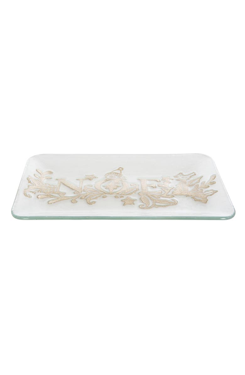 Gallerie II "Noel" Decorative 100% Glass Christmas Plate Tray 9" x 12.5", Alternate, color, 