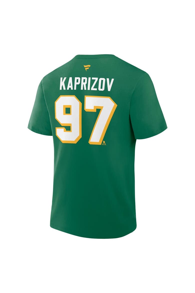 Men's Fanatics Kirill Kaprizov Kelly Green Minnesota Wild Authentic Stack Name & Number T-Shirt, Alternate, color, Kelly Green