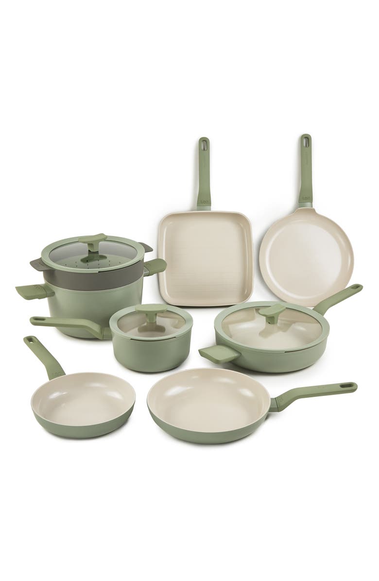 BergHOFF The Leo 11-Piece Cookware Set, Main, color, Sage