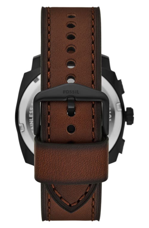 Fossil Machine Chronograph Brown Leather Watch, 44mm In Brown Smoke