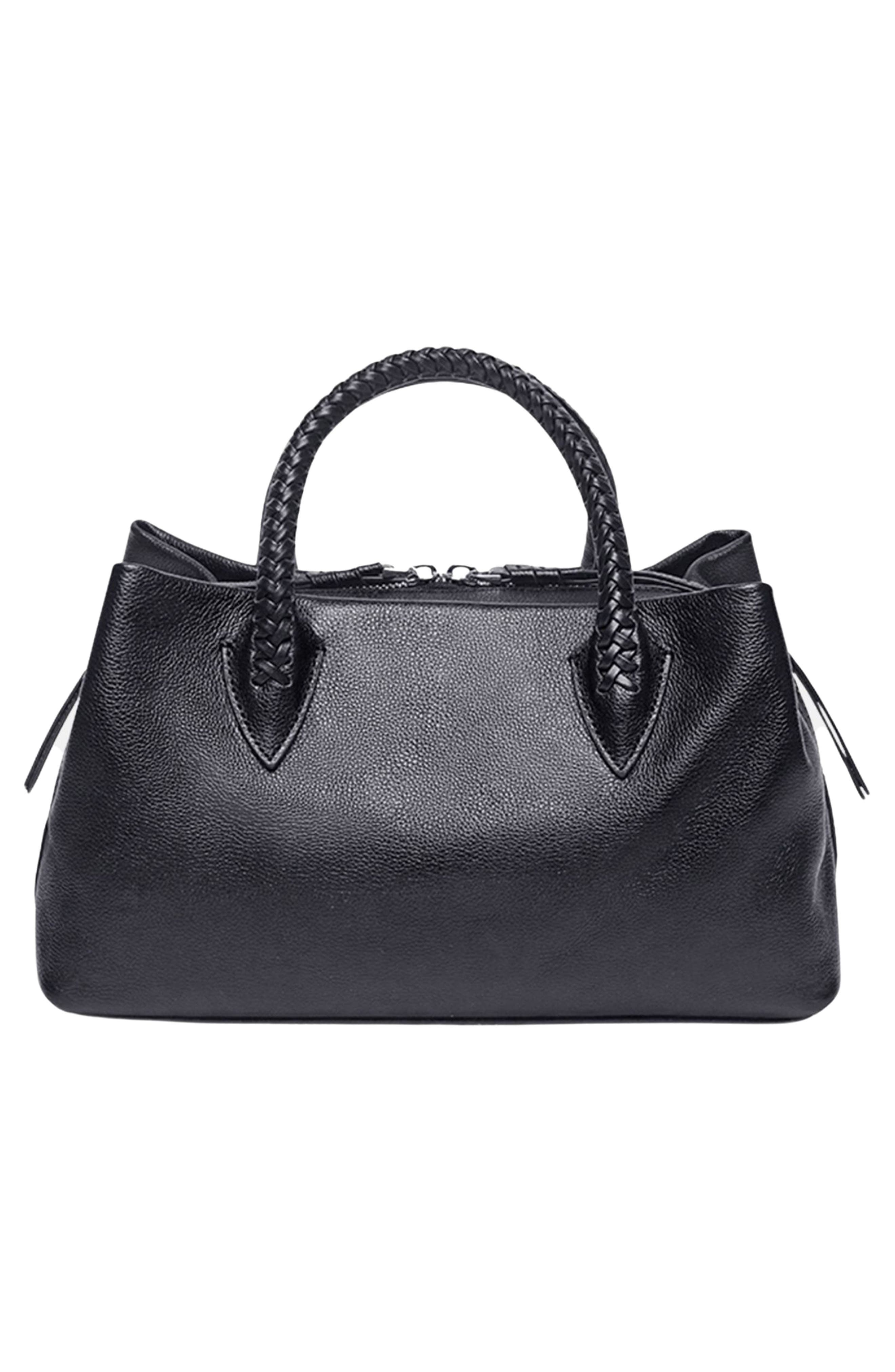 Oryany Roy Leather Satchel, Alternate, color, Black