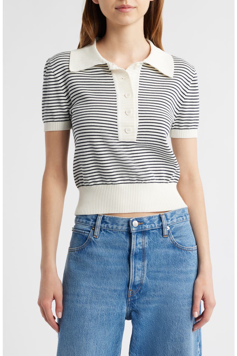 The Graduate Stripe Polo Sweater, Main, color, NAVY MULTI