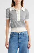 FRAME The Graduate Stripe Polo Sweater