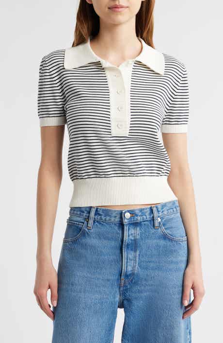 FRAME The Graduate Stripe Polo Sweater
