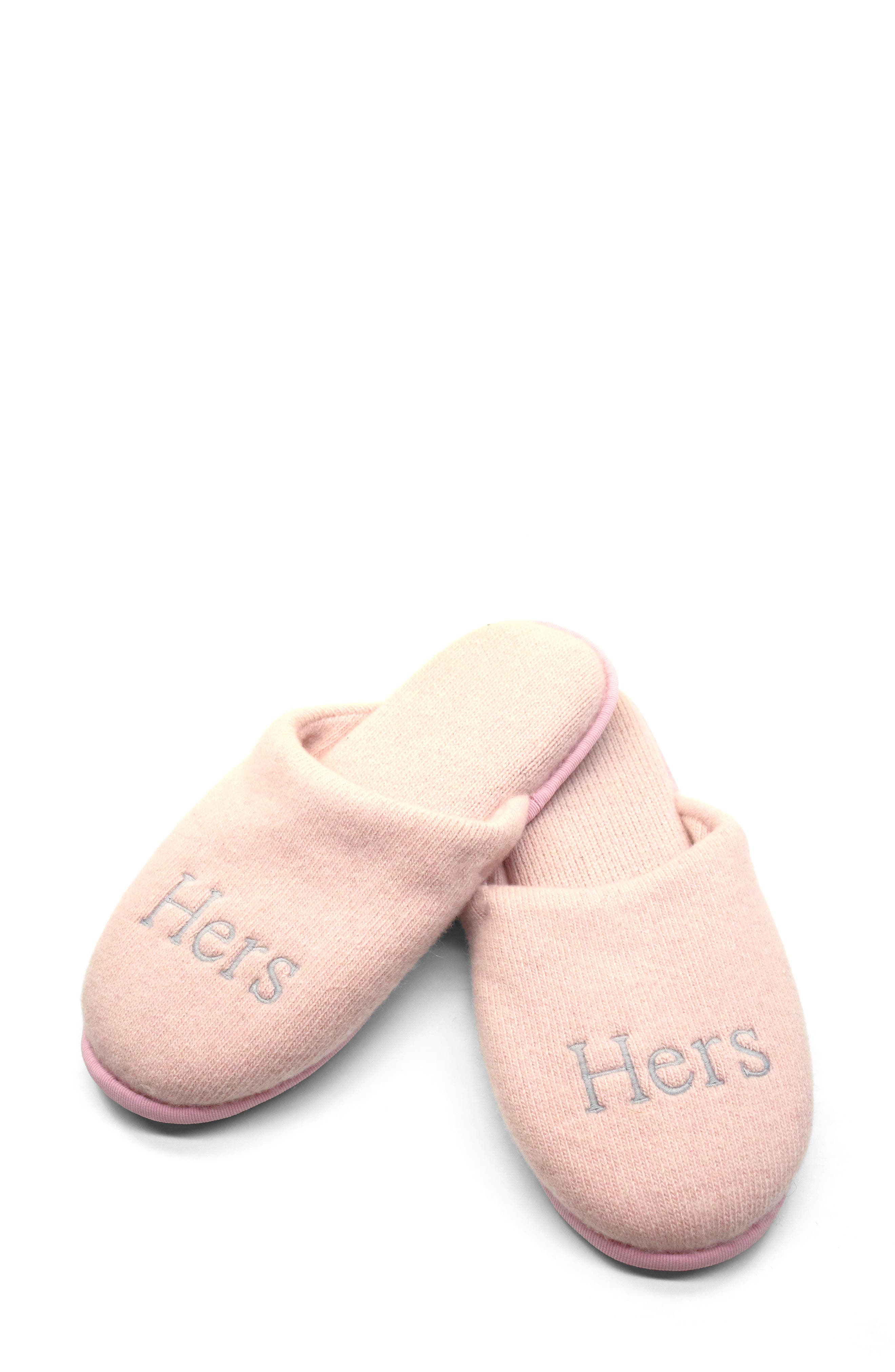 Portolano Embroidered Cashmere Scuff Slipper, Alternate, color, 