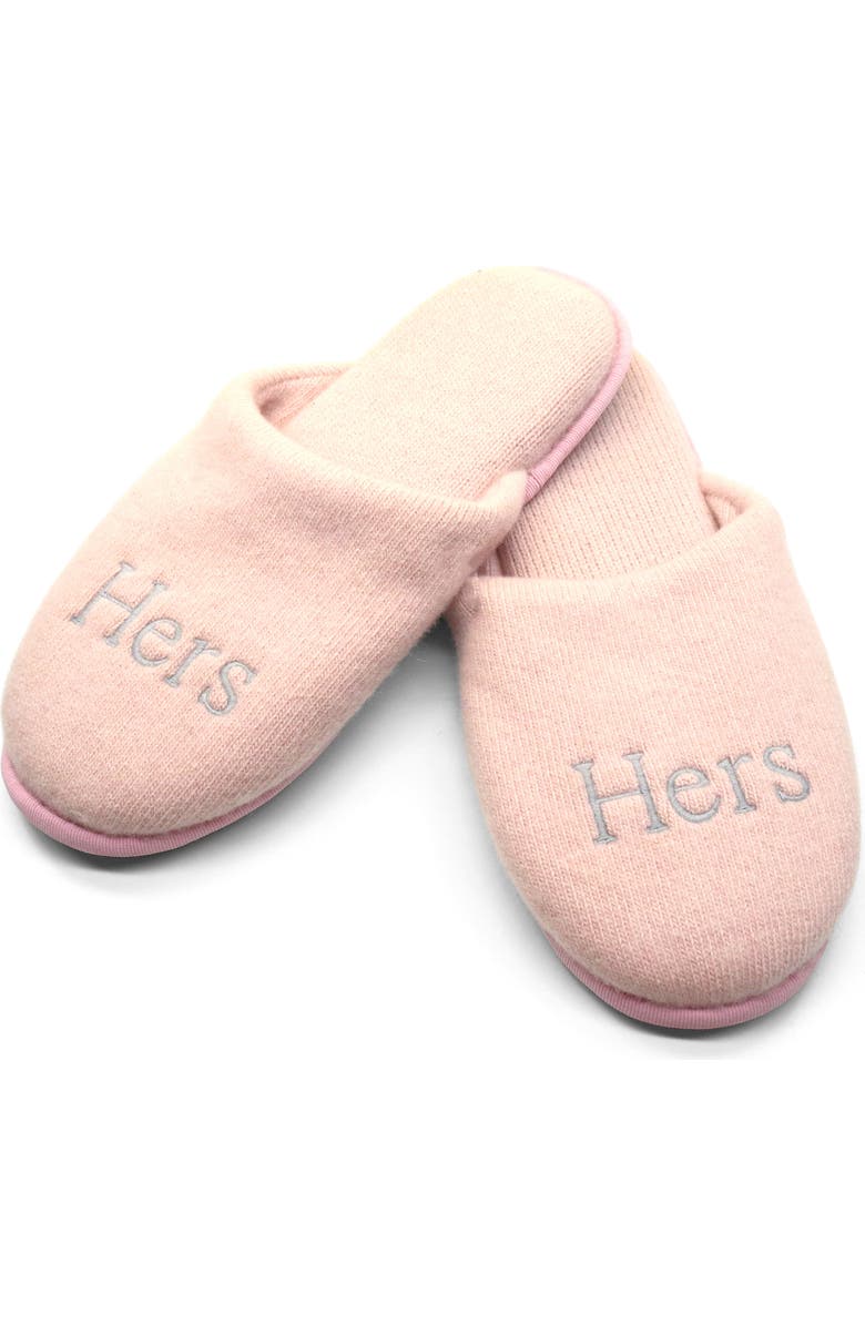 Portolano Embroidered Cashmere Scuff Slipper, Alternate, color,