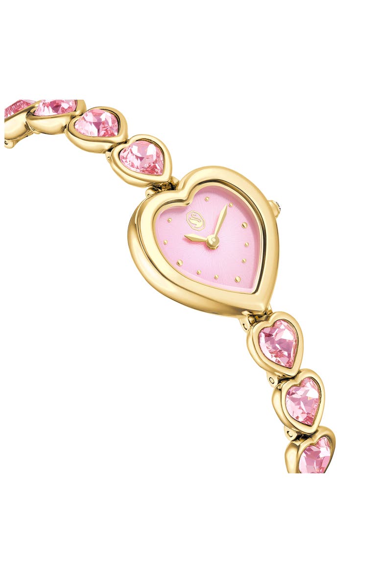 Idyllia Heart Crystal Bracelet Watch, 22mm, Alternate, color, PINK