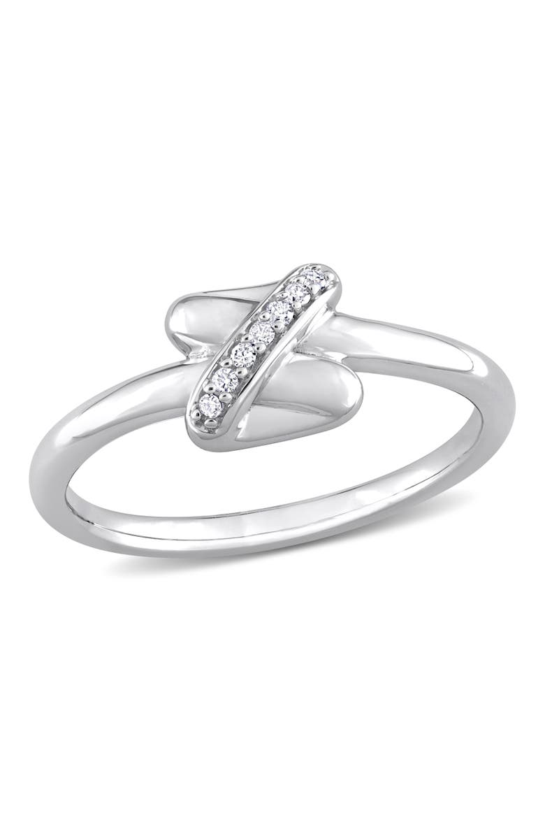 Julianna B. Diamond Accent Crossover Design Ring 14k, Main, color, White Gold