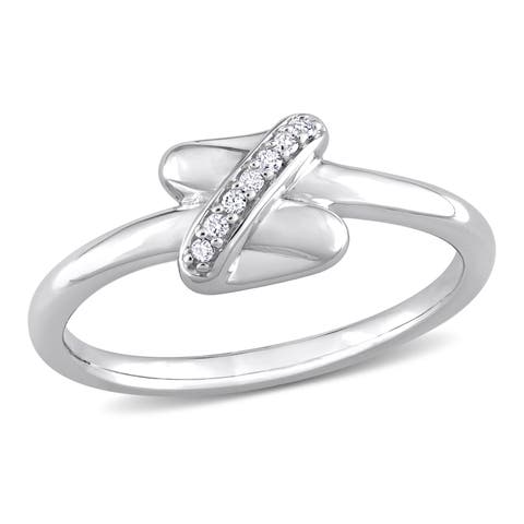 Diamond Accent Crossover Design Ring 14k