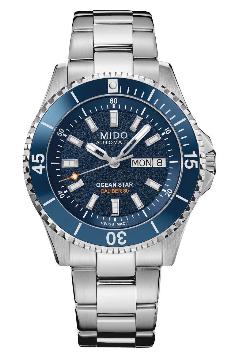Ocean Star 200 Automatic Bracelet Watch, 42.5mm, Main, color, BLUE