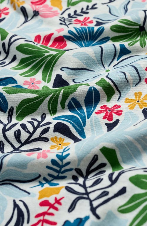 Seasalt Cornwall Bright Wave Floral French Terry Sweatshirt In Seaweed Flower Chalk