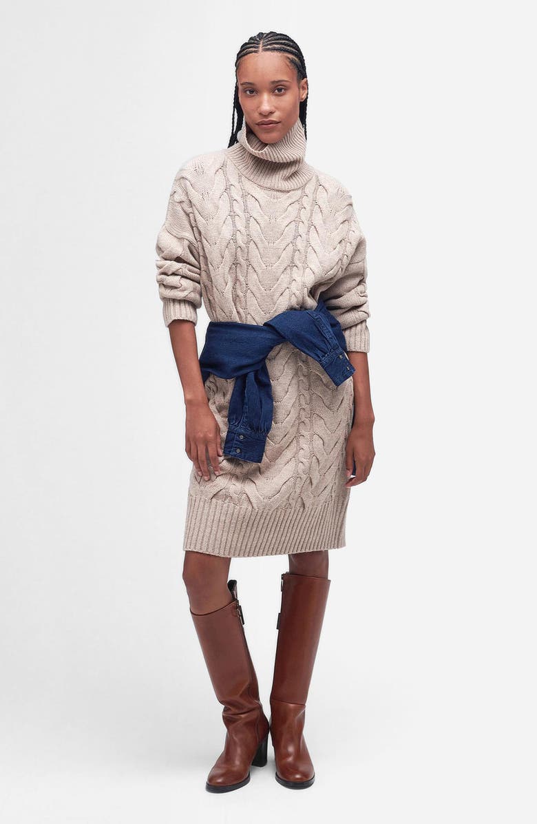 Barbour Woodlane Cable Stitch Long Sleeve Sweater Dress, Alternate, color,