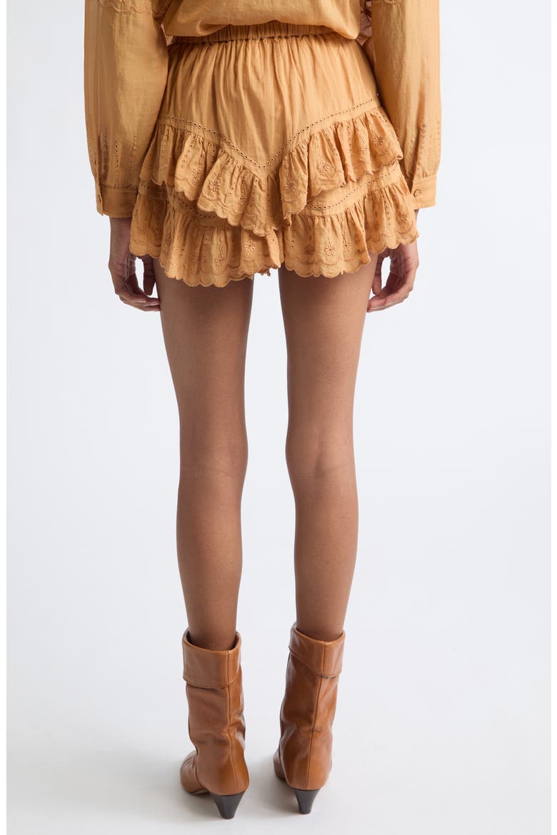 Jocadia Ruffle Cotton Miniskort, Alternate, color, CARAMEL
