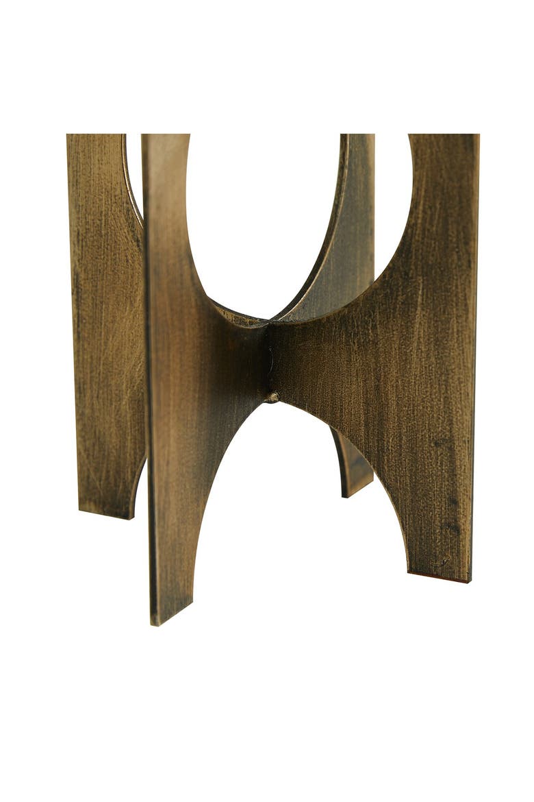 Goldtone Metal Handmade Pillar Candle Holder - Set of 3, Alternate, color, GOLD