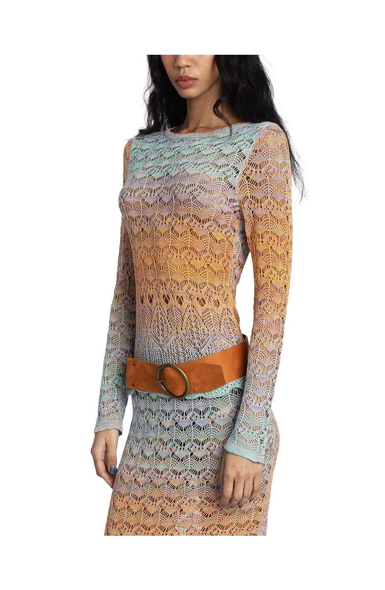 Anna Sui Ombre Space Dye Crochet Top- Sunset, Alternate, color, Sunset