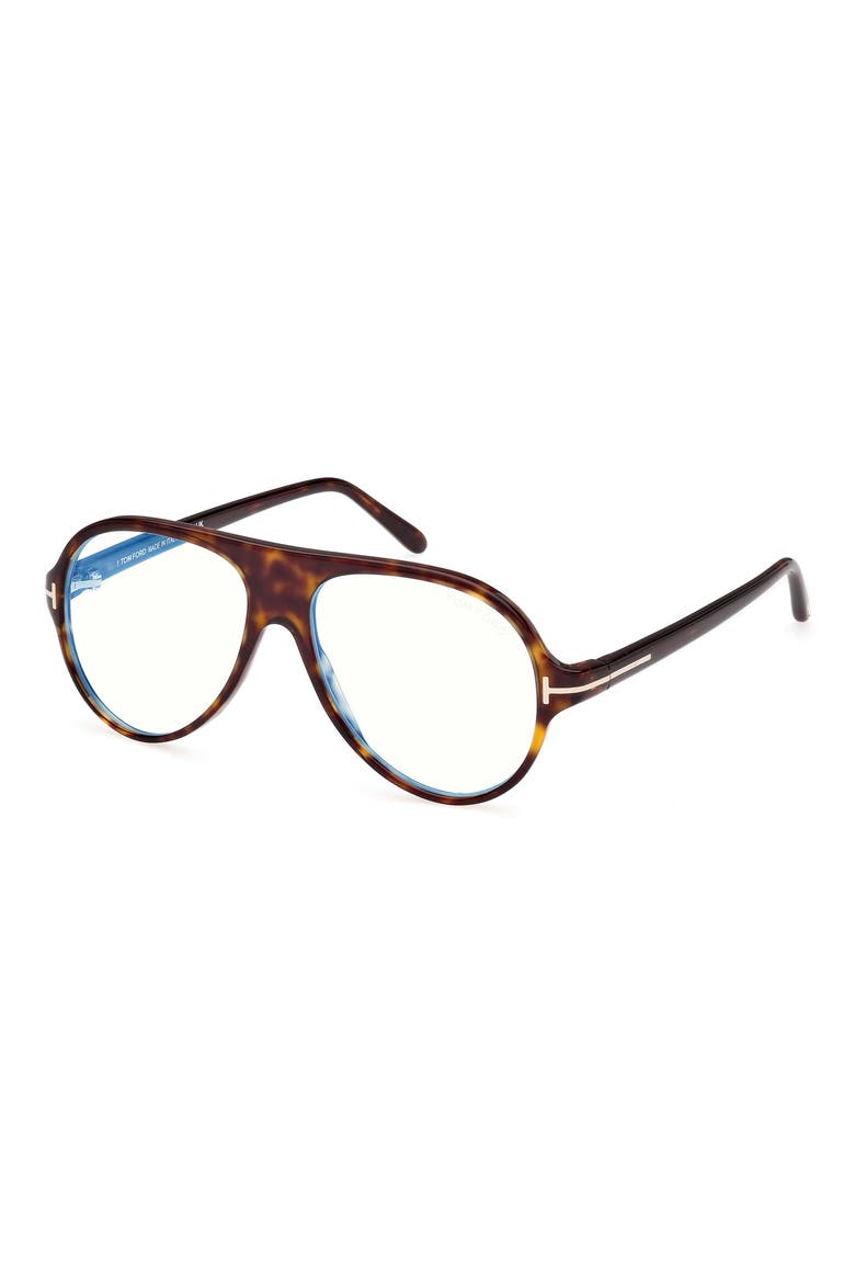 53mm Pilot Blue Light Blocking Optical Glasses, Alternate, color, HAVANA ECO / BLUE BLOCK