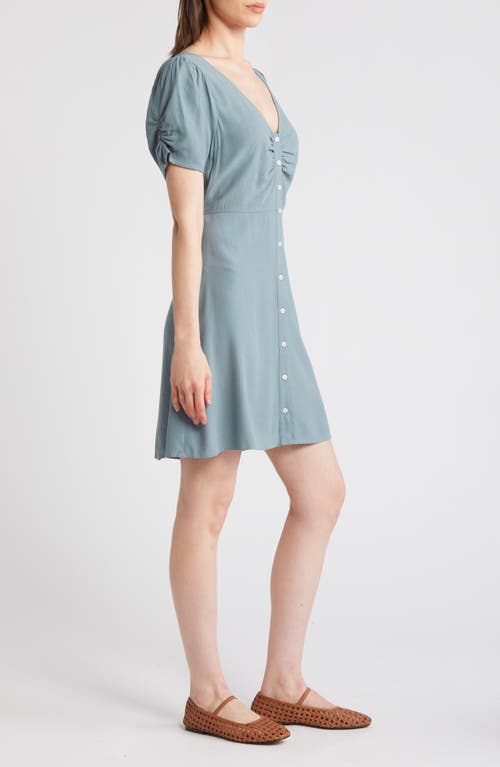 Madewell V-neck Button-front Minidress In Faded River
