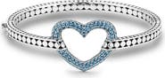 SAMUEL B. Sterling Silver Heart Pavé Bangle Bracelet