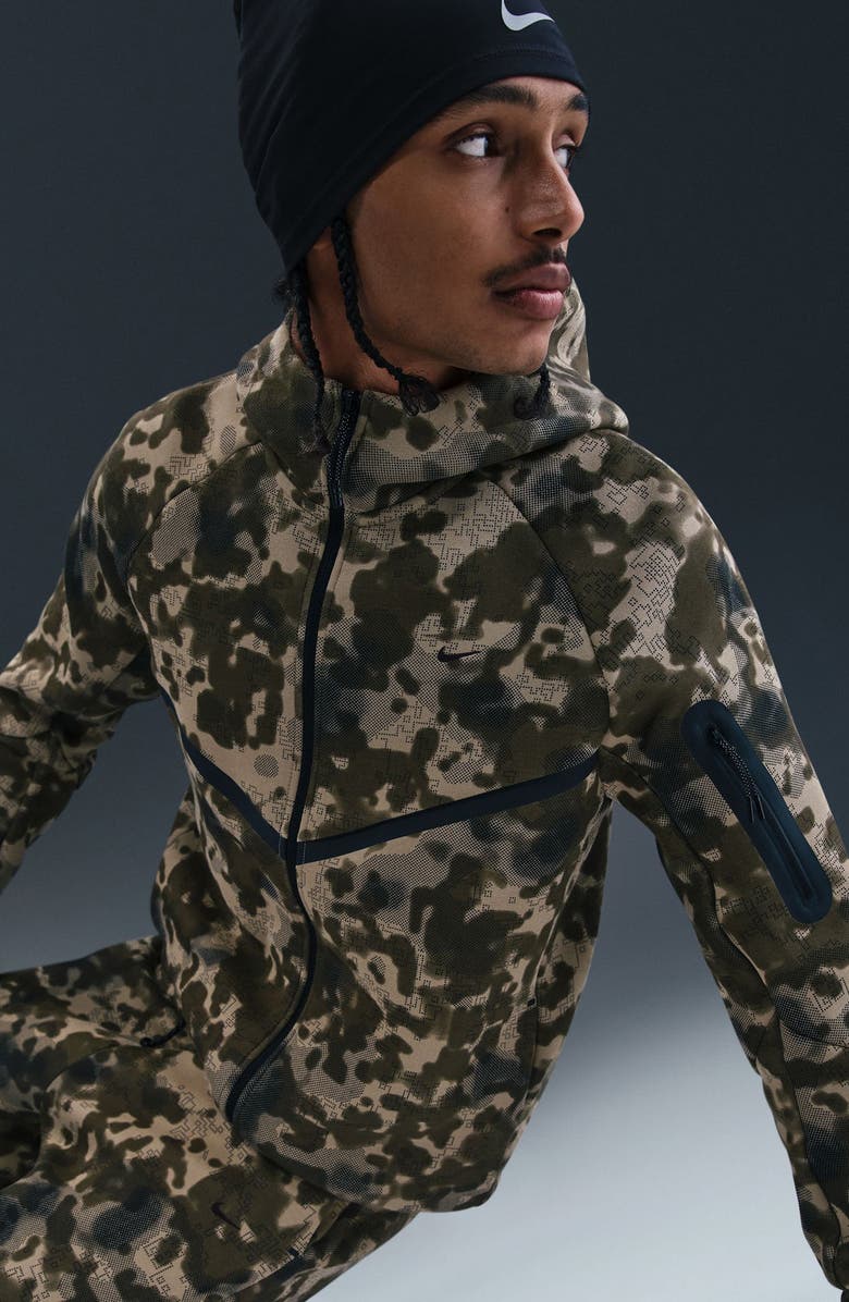Nike Tech Hooded Fleece Windrunner Jacket, Alternate, color, Neutral Olive/ Black