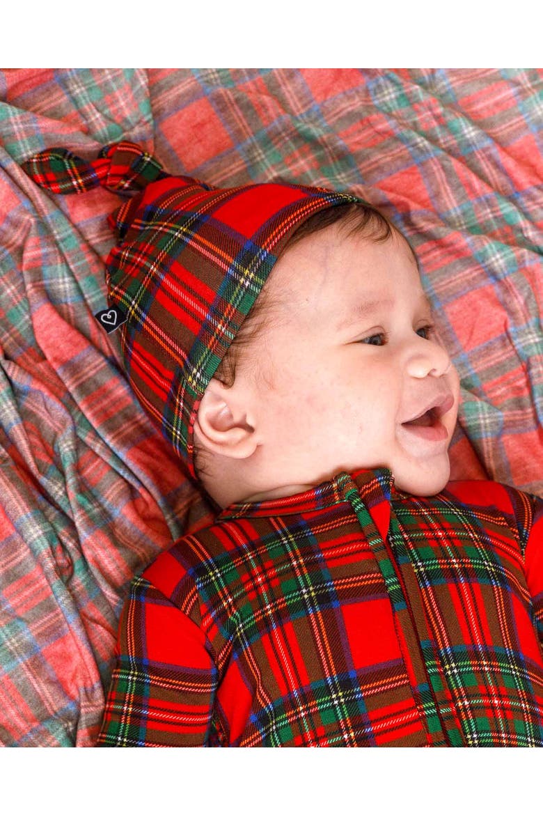 December Boy Zippered Footie, Alternate, color, Red