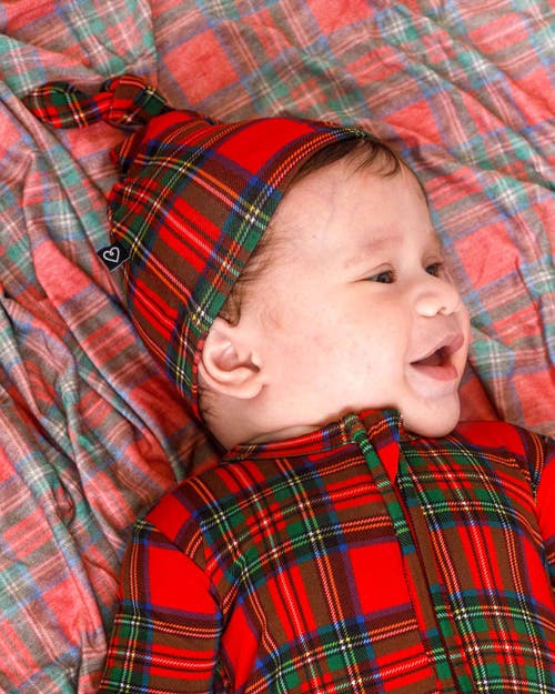 Lev Baby December Boy Zippered Footie In Red