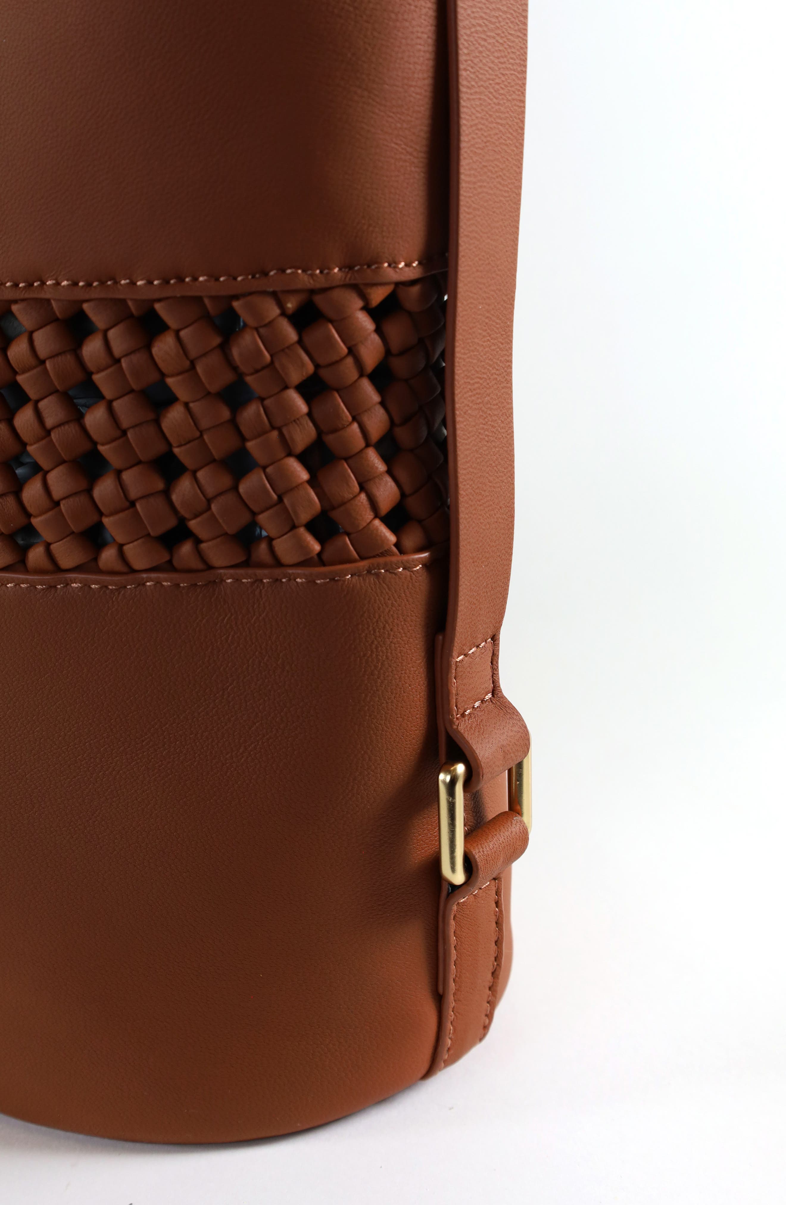 Sam Edelman Marcie Leather Bucket Bag, Alternate, color, Cognac