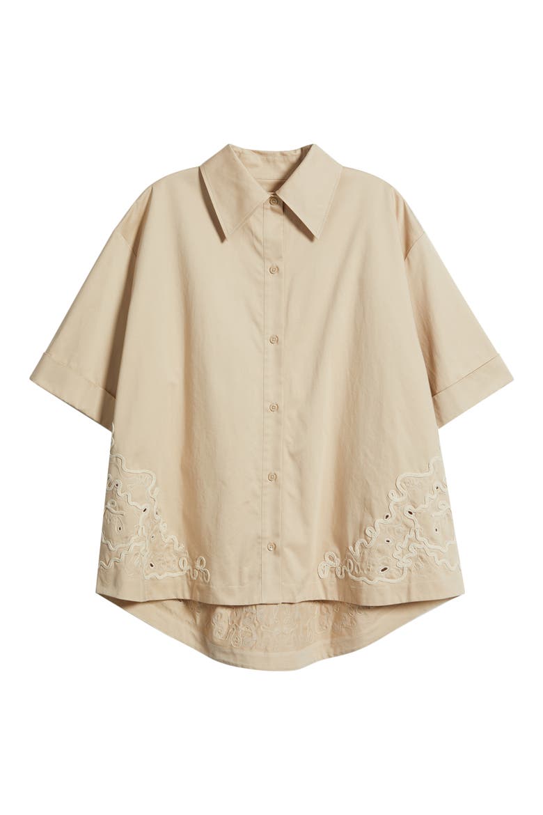 Balembroi Button Front Top, Alternate, color, SOFT SAND