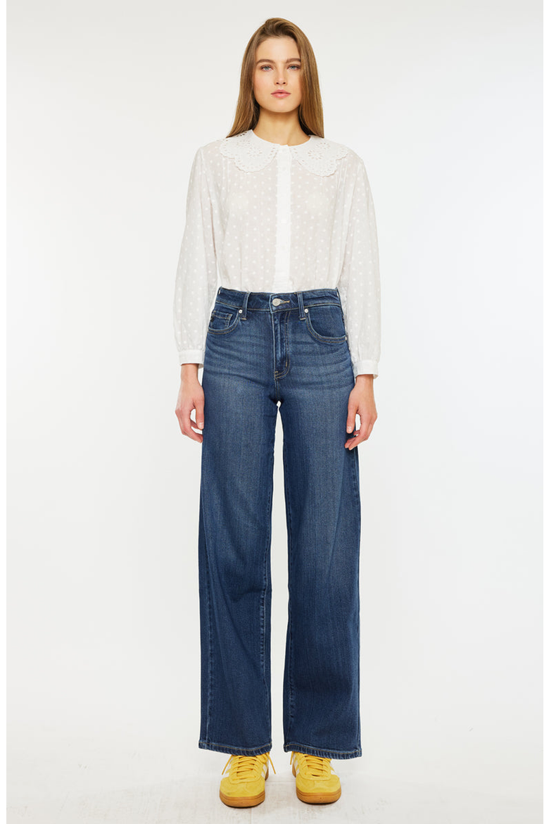 Samara High Rise Wide Leg Jeans, Main, color, Dark Wash