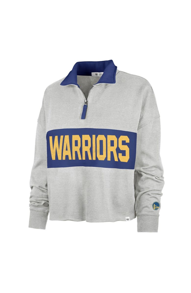 '47 Women's '47 Heather Gray Golden State Warriors Breakthrough Remi Quarter-Zip Jacket, Main, color, 