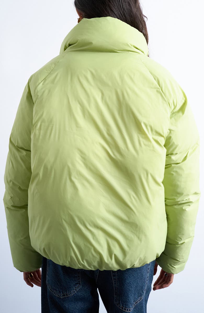 Topshop Puffer Bomber Jacket, Alternate, color, Medium Green