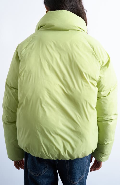 Topshop Puffer Bomber Jacket In Green