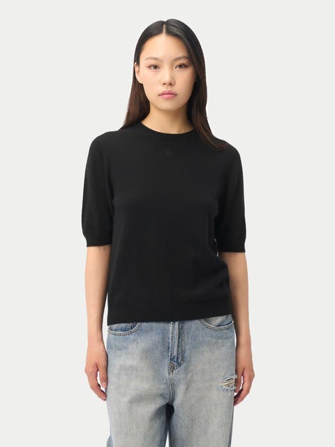 Elbow-Length Sleeve Cashmere Sweater