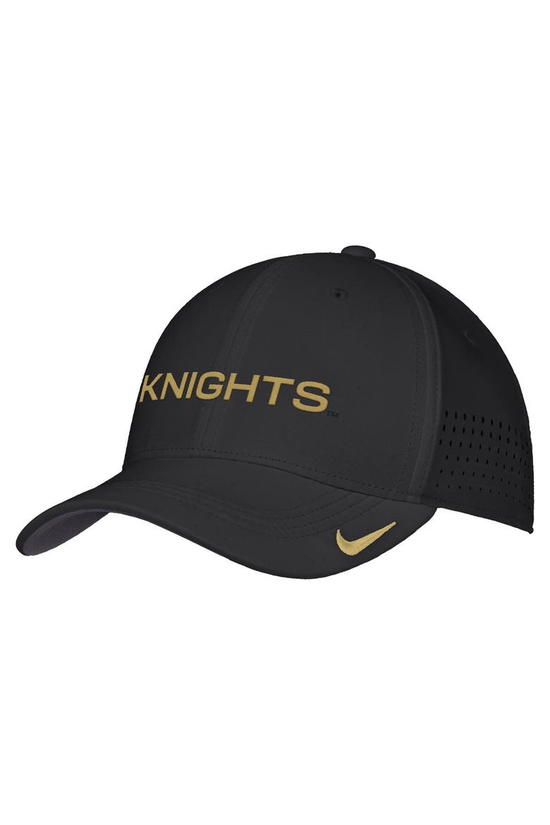 Men's Nike Black UCF Knights 2026 On-Field AeroBill SwooshFlex Dri-FIT Hat, Main, color, Black