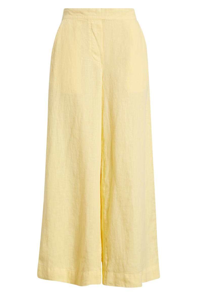 Maisie Wide Leg Linen Pants, Alternate, color, SUNSHINE