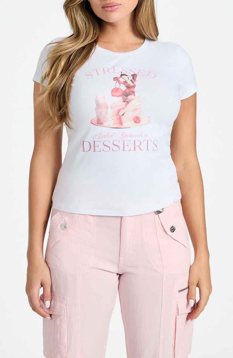 GUESS R5 Vintage Girl Organic Cotton Blend Graphic T-Shirt, Main, color, 