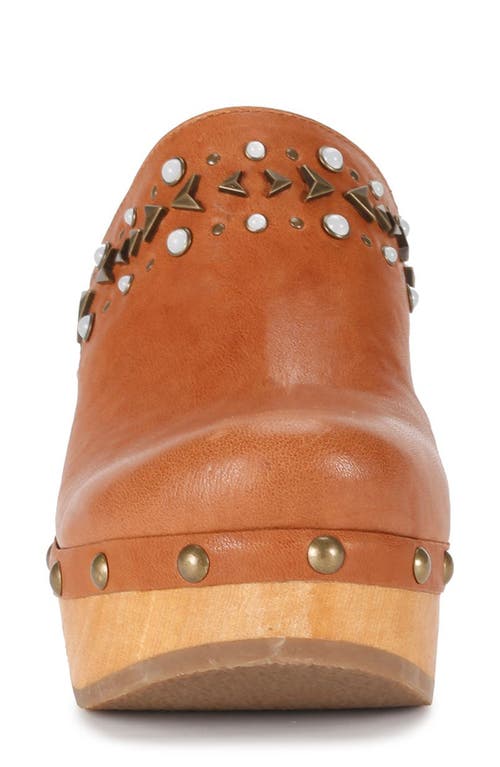 Frye Jessica Stud Platform Clog In Tan Oyster Leather
