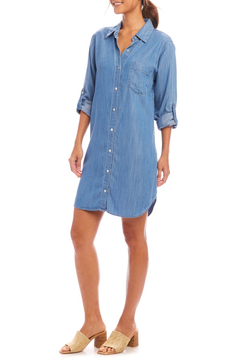Karen Kane Chambray Shirtdress, Alternate, color, Chambray
