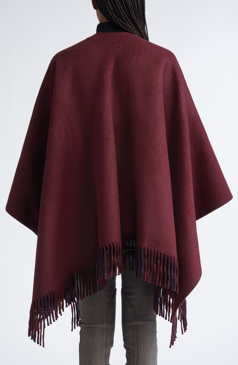 Burberry Wool Reversible Cape, Alternate, color, Sash Red