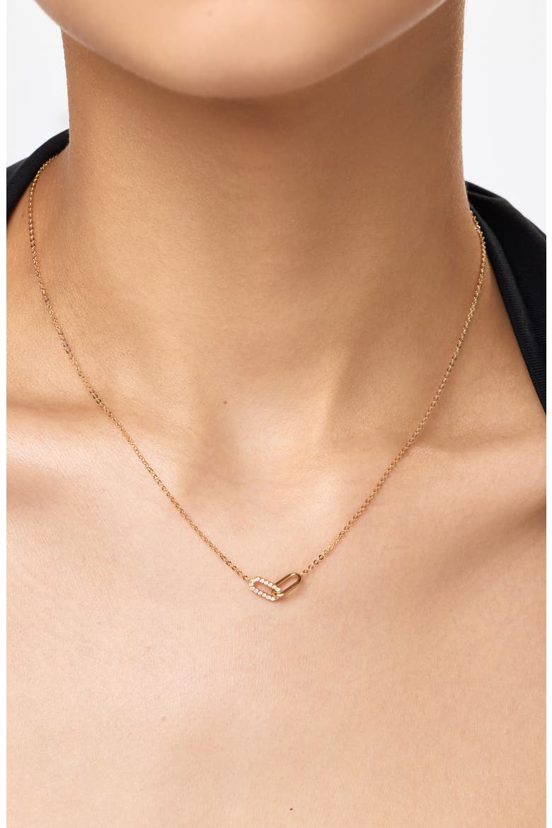 Solid Yellow Gold - Diamond Link Necklace, Alternate, color, Gold